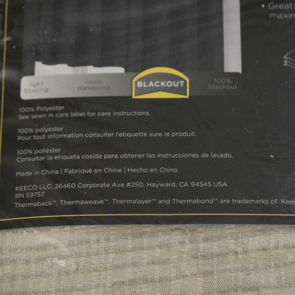 Eclipse Trevi Polyester Blackout Thermal Lined Single Curtain Panel - Picture 6 of 7